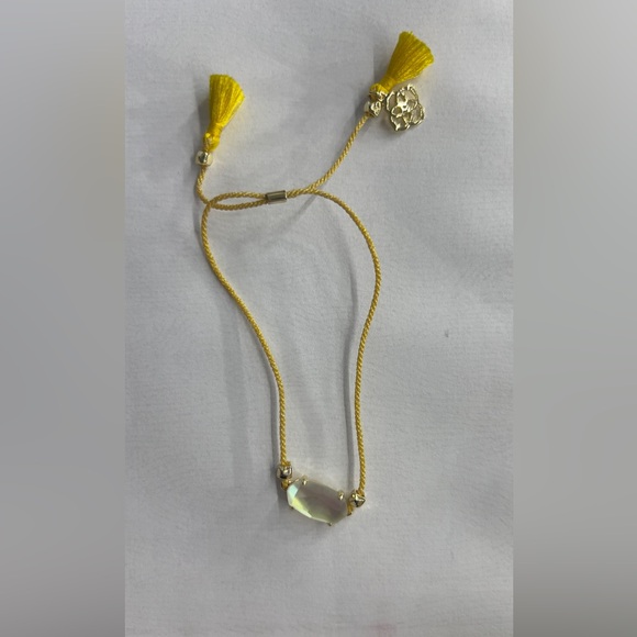 Kendra Scott Yellow Cord Friendship Bracelet in Dichroic Glass NWOT - Picture 6 of 7